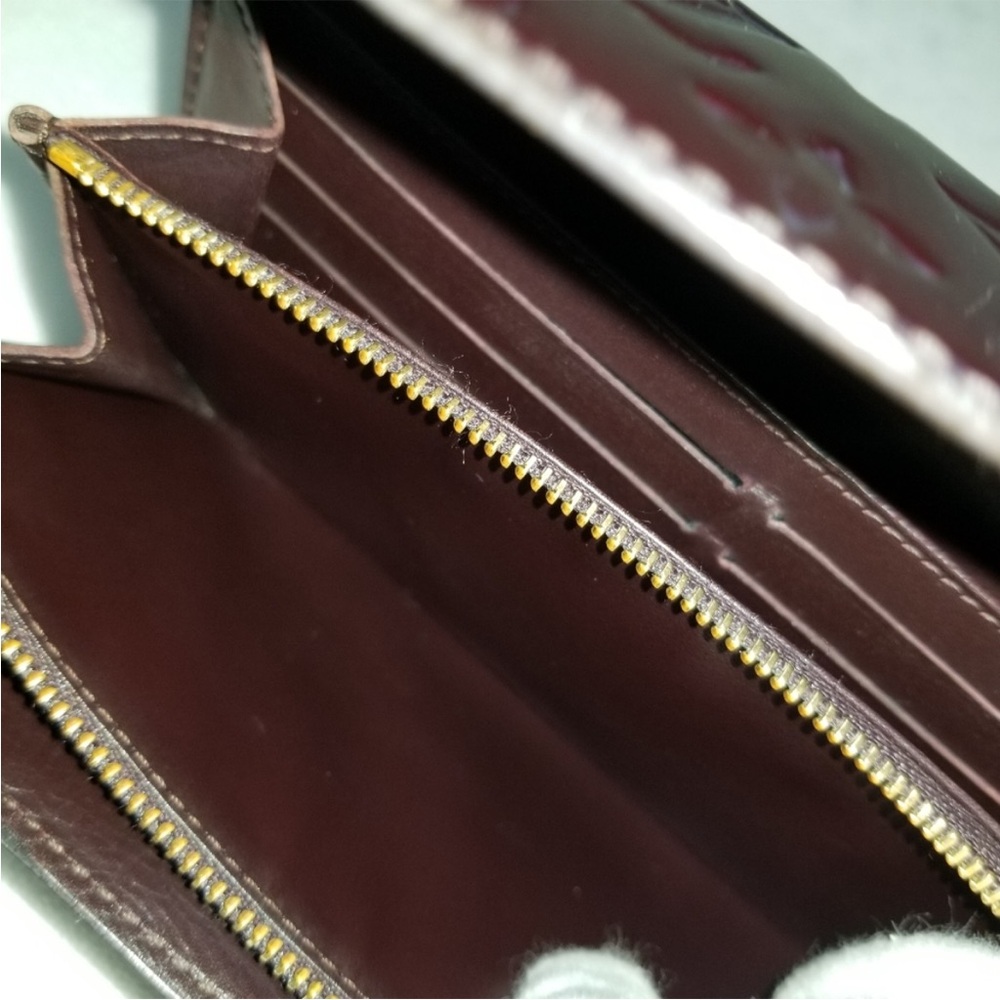 Louis Vuitton vernis portefeuille amarante Sarah Long wallet EUC burgundy - Picture 14 of 16